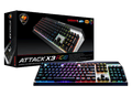 Cougar Attack X3 Silver RGB Fullsize Cherry MX Red Mechanical Keyboard
