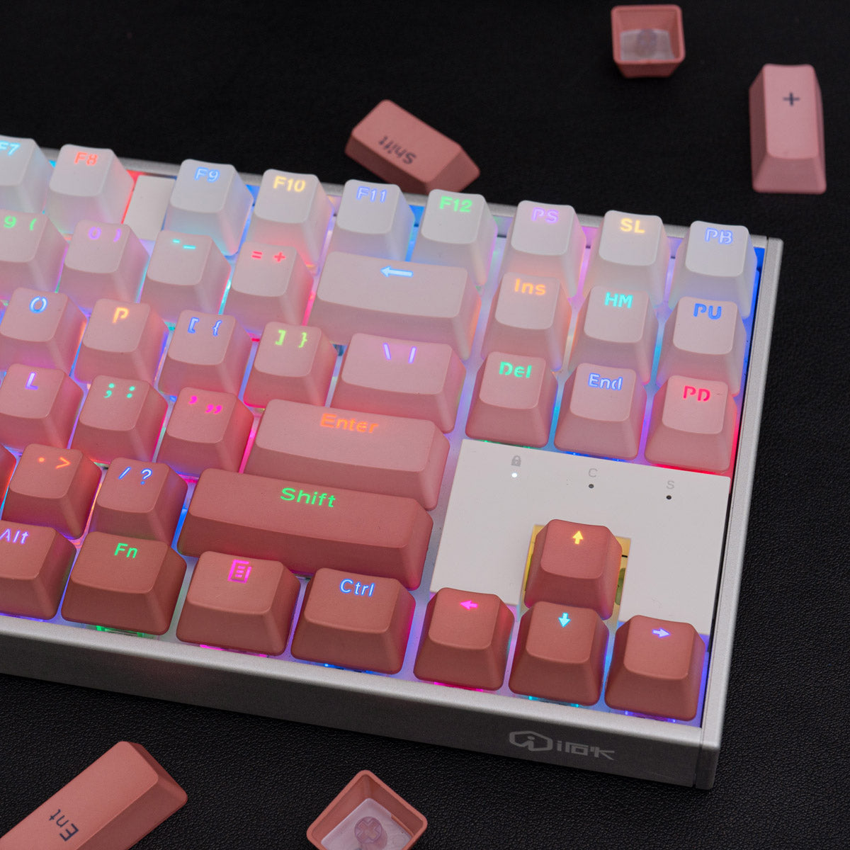 Pink Gradient OEM Profile Doubleshot PBT Backlit Keycaps