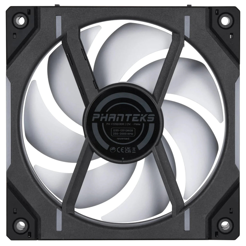Phanteks D30 Black Reverse Airflow D-RGB 120mm PWM Fans Triple Pack