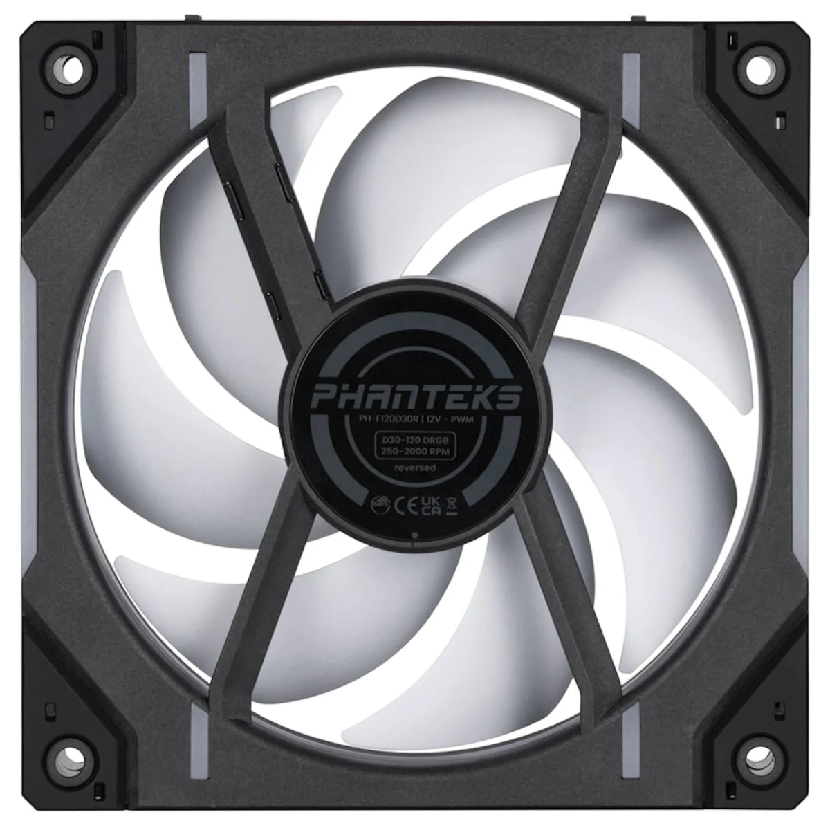 Phanteks D30 Black Reverse Airflow D-RGB 120mm PWM Fans Triple Pack