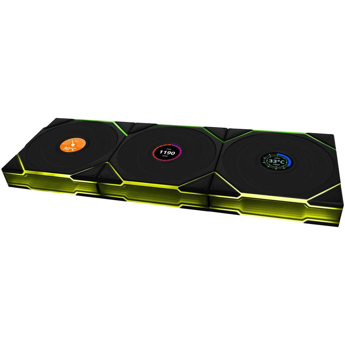 Lian-Li UNI FAN TL120 LCD Wireless Reverse ARGB Black 120mm Triple Pack
