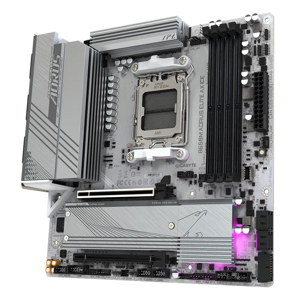 Gigabyte B650M Aorus Elite AX ICE mATX AM5 Motherboard