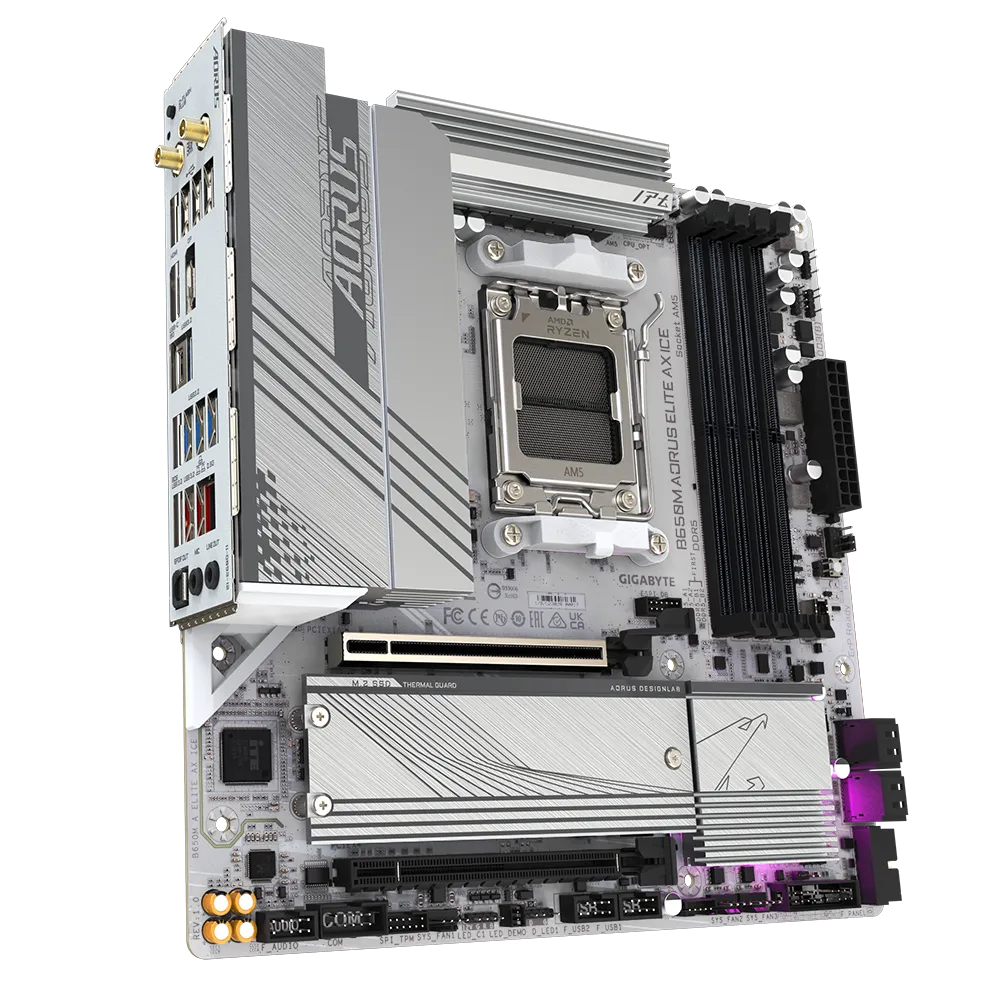 Gigabyte B650M Aorus Elite AX ICE mATX AM5 Motherboard