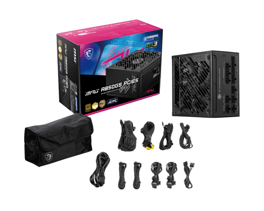 850W MSI MPG A850GS PCIE5 ATX 3.1 Gold Modular PSU