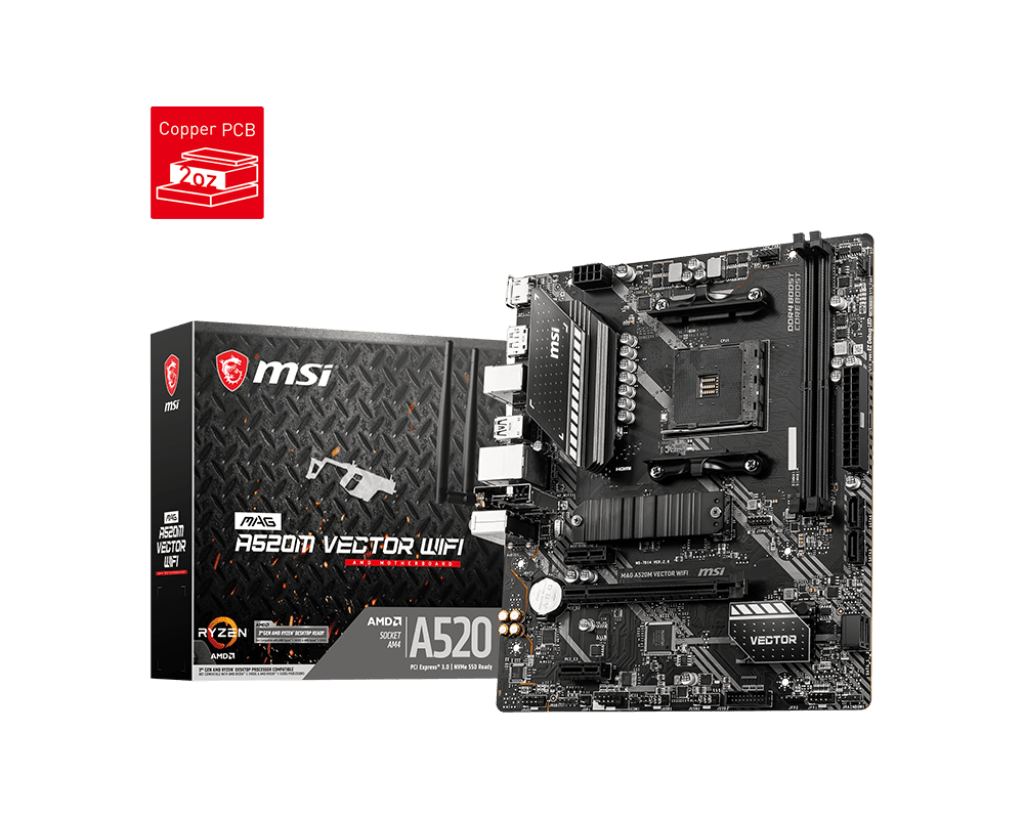 MSI MAG A520M Vector WIFI Micro ATX AM4 Motherboard