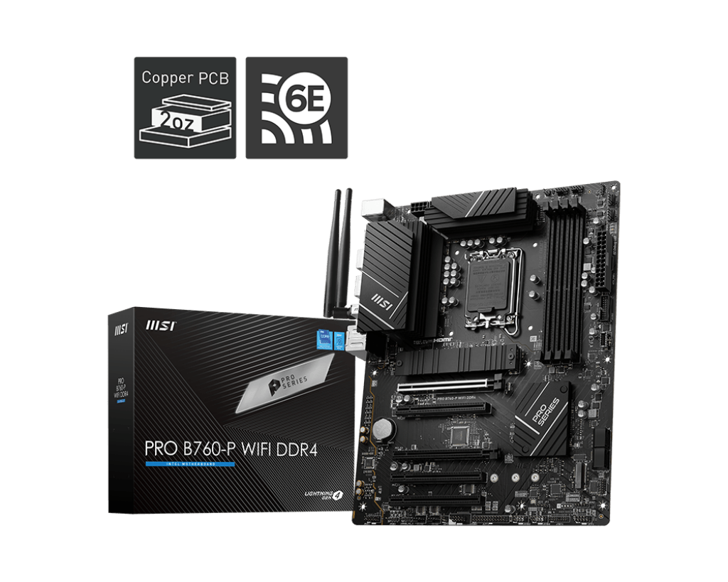 MSI PRO B760-P WIFI DDR4 LGA 1700 Motherboard
