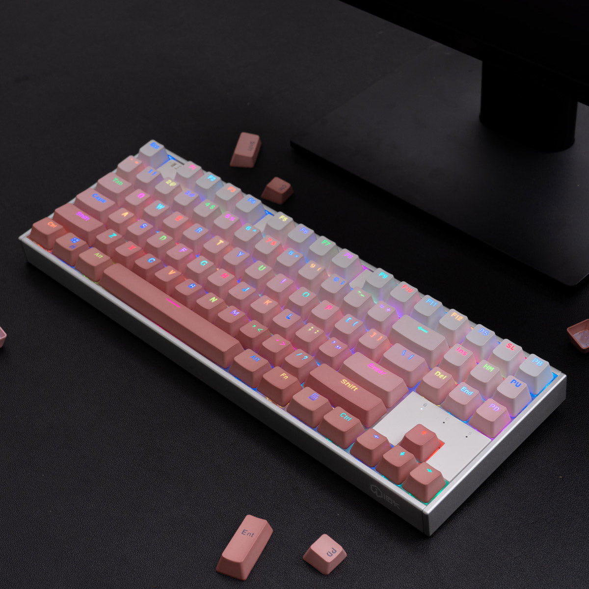 Pink Gradient OEM Profile Doubleshot PBT Backlit Keycaps