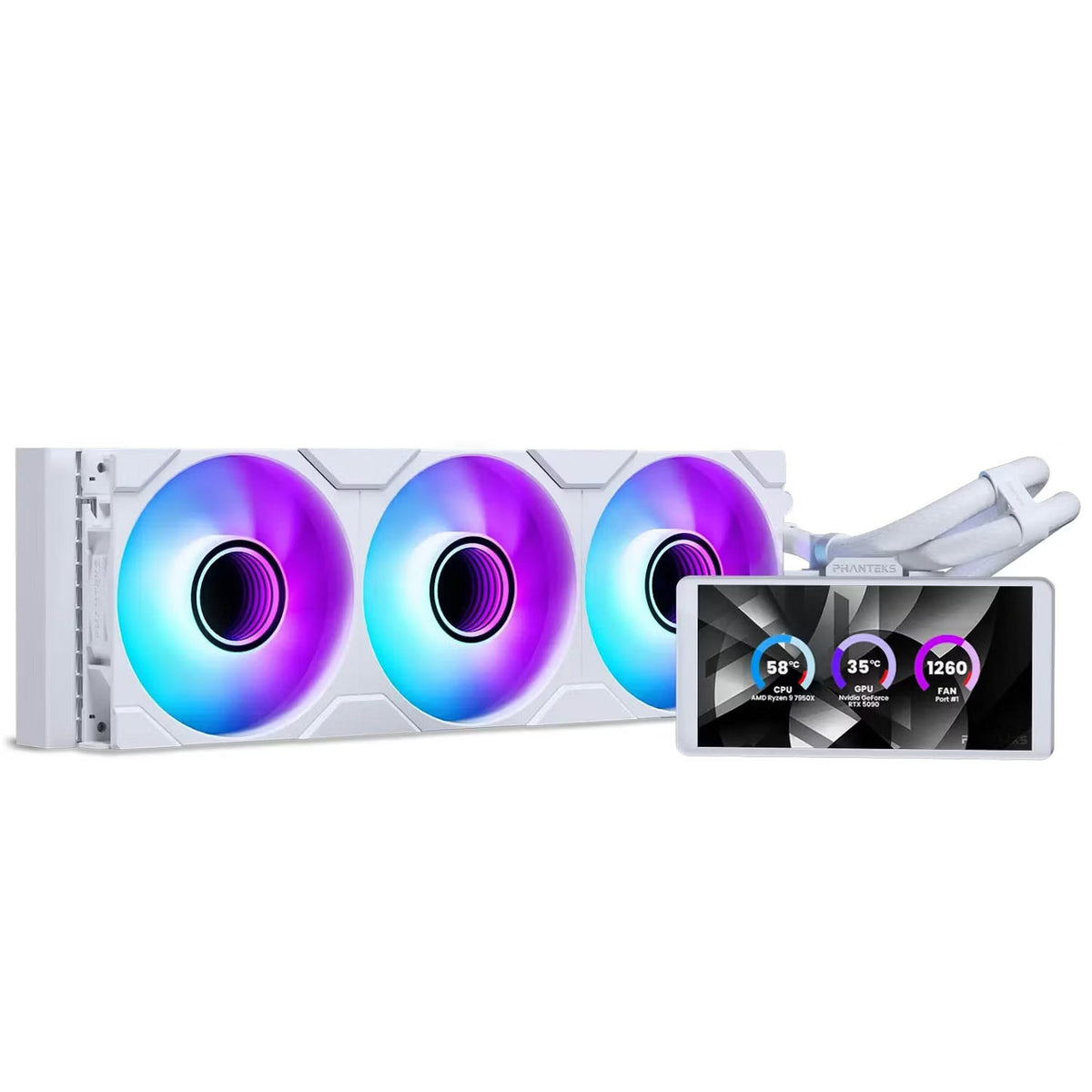 Phanteks Glacier One 360 M25 LCD White RGB AIO CPU Cooler