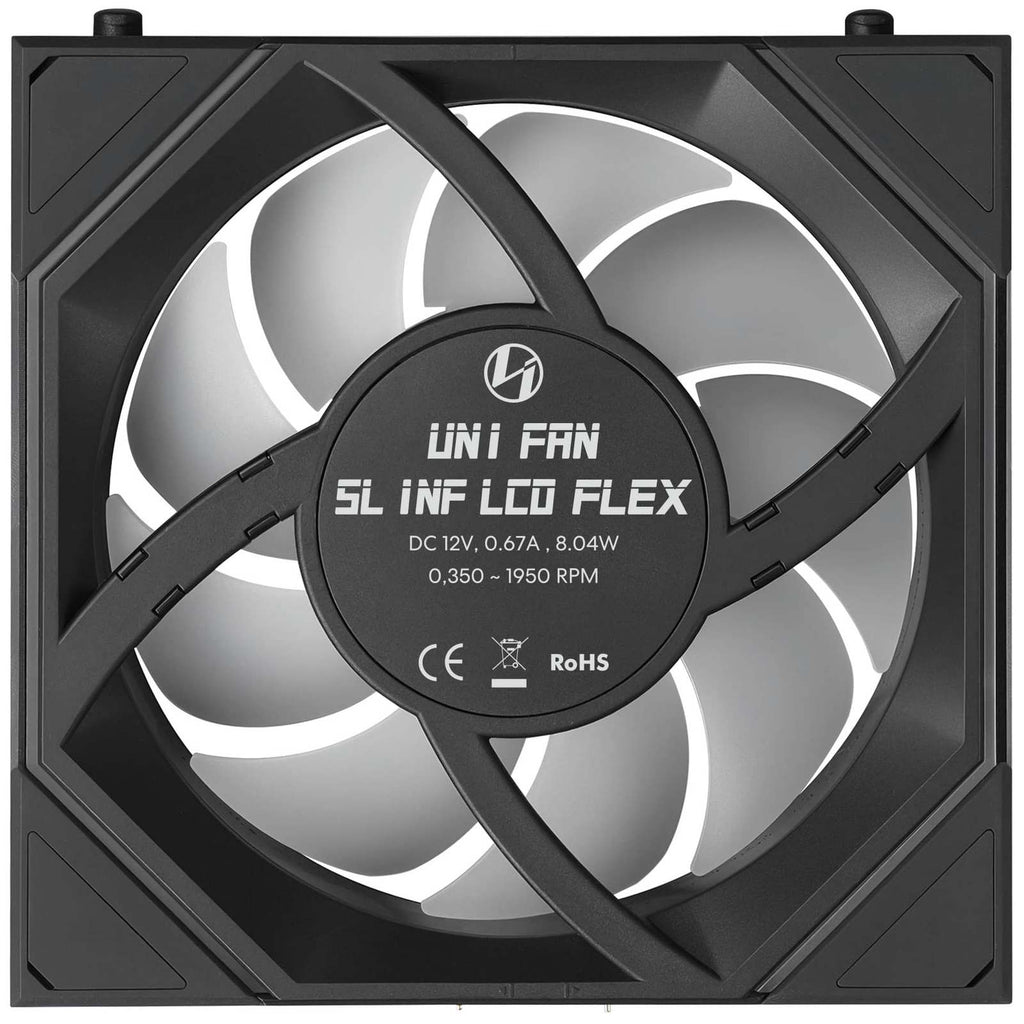 Lian Li UNI FAN SLINF LCD FLEX 120mm Triple Fan Pack - Black