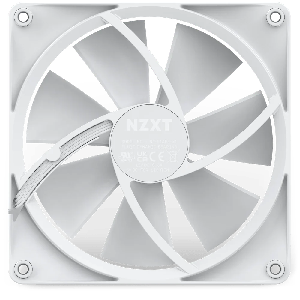 NZXT F140 RGB White 140mm PWM Fan