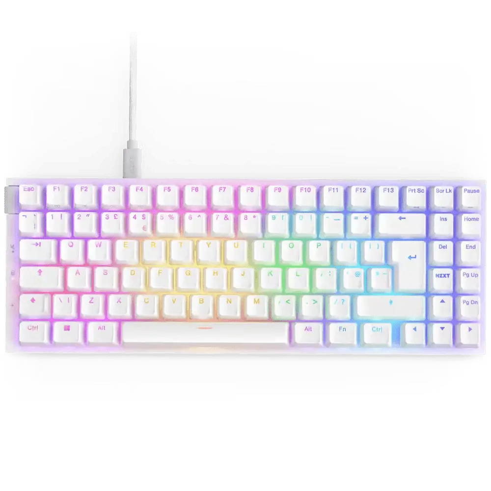 NZXT Function 2 RGB MiniTKL White ISO UK Mechanical Keyboard