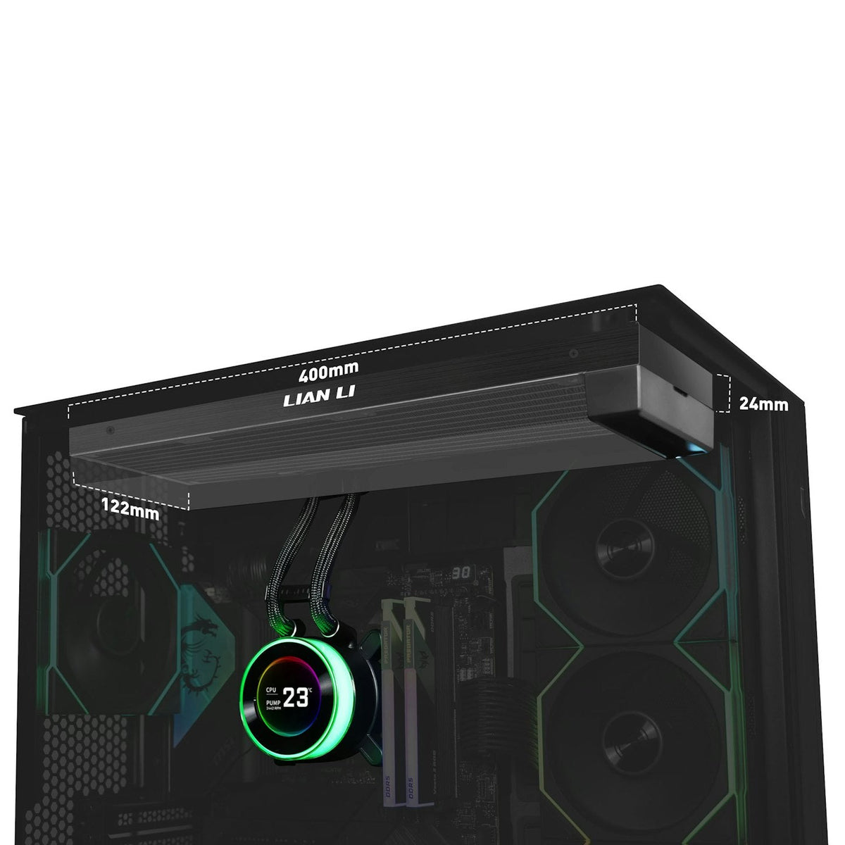 Lian Li HydroShift II LCD-C 360N Black 360mm Fanless AIO Liquid Cooler
