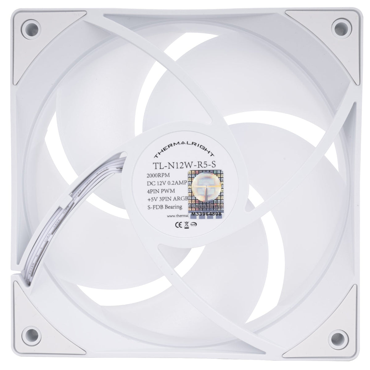 Thermalright TL-N12W-R5-S White A-RGB 120mm PWM Fan