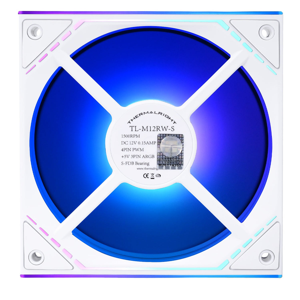 Thermalright TL-M12RW-S White A-RGB Reverse 120mm PWM Fan