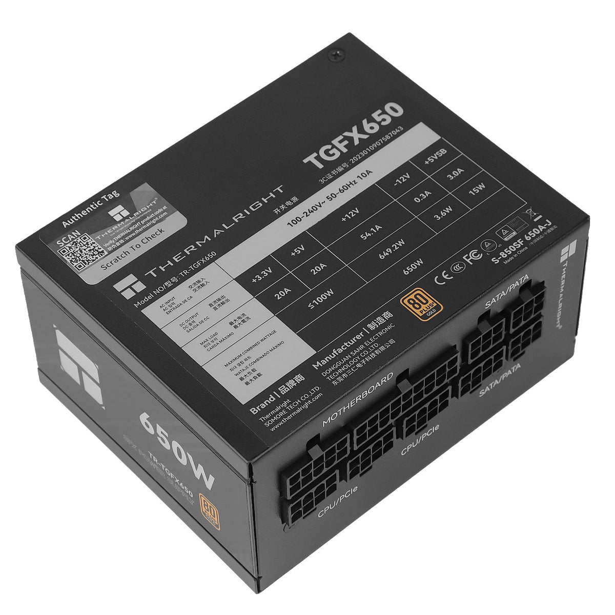 650W Thermalright TGFX-650 Gold Modular SFX PSU