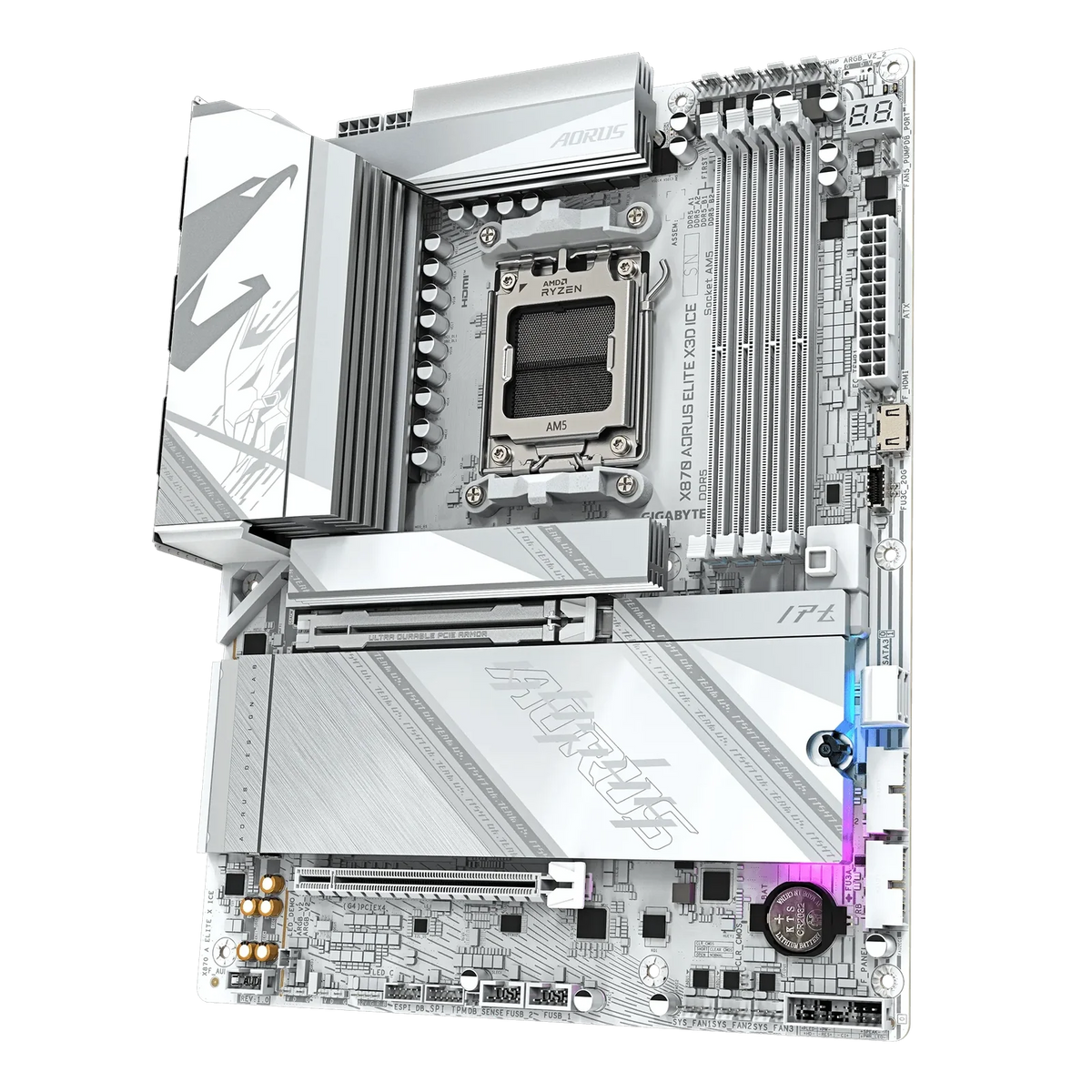 Gigabyte X870 Aorus Elite X3D Ice ATX AM5 Motherboard