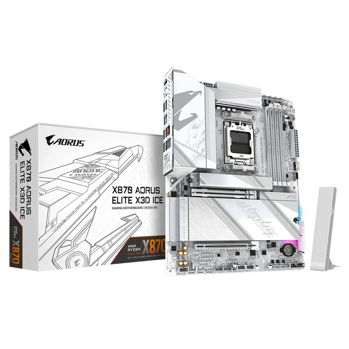 Gigabyte X870 Aorus Elite X3D Ice ATX AM5 Motherboard