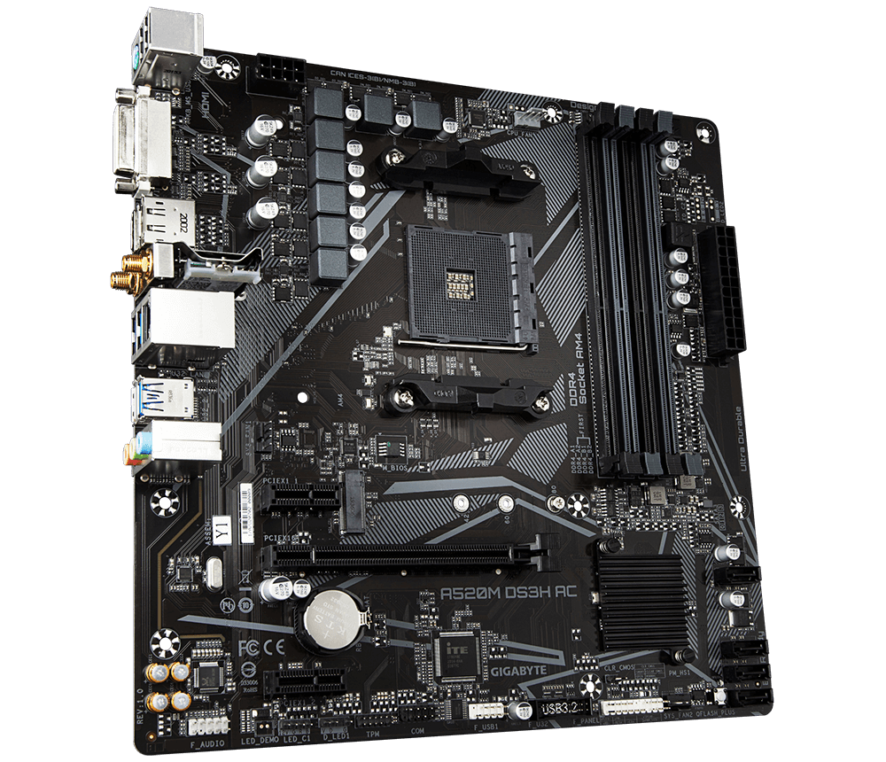 Gigabyte A520M DS3H AC Micro ATX AM4 Motherboard