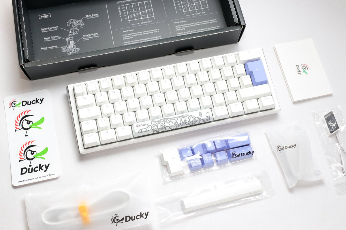 Ducky One 3 Mini Pure White UK ISO RGB Cherry MX Red