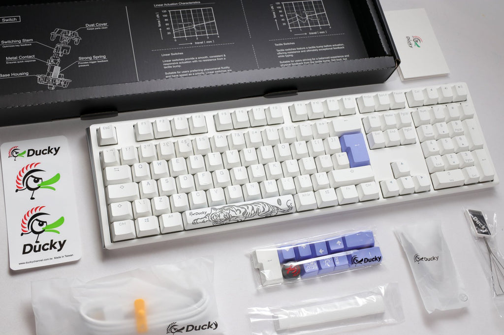 Ducky One 3 Pure White UK ISO RGB Cherry MX Silent Red