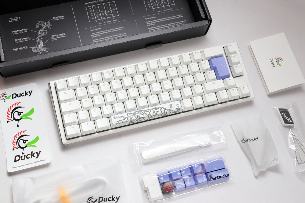 Ducky One 3 SF Pure White UK ISO RGB Cherry MX Blue