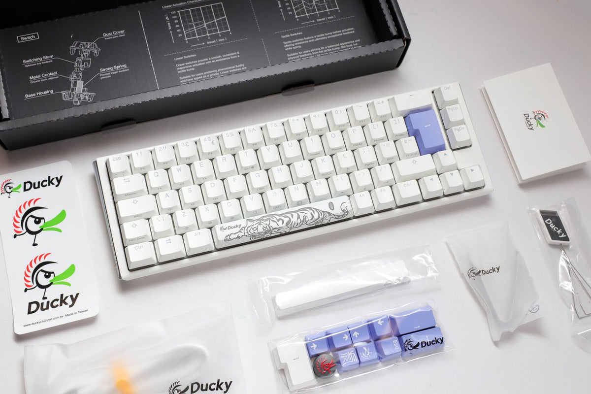 Ducky One 3 SF Pure White UK ISO RGB Cherry MX Blue
