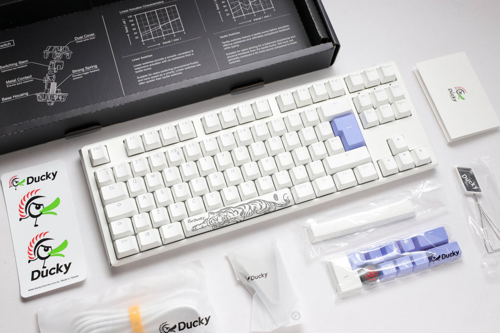 Ducky One 3 TKL Pure White UK ISO RGB Cherry MX Red