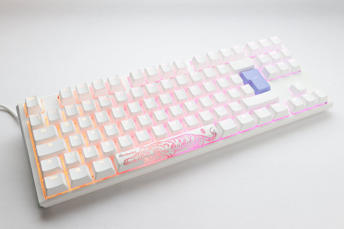 Ducky One 3 TKL Pure White UK ISO RGB Cherry MX Blue