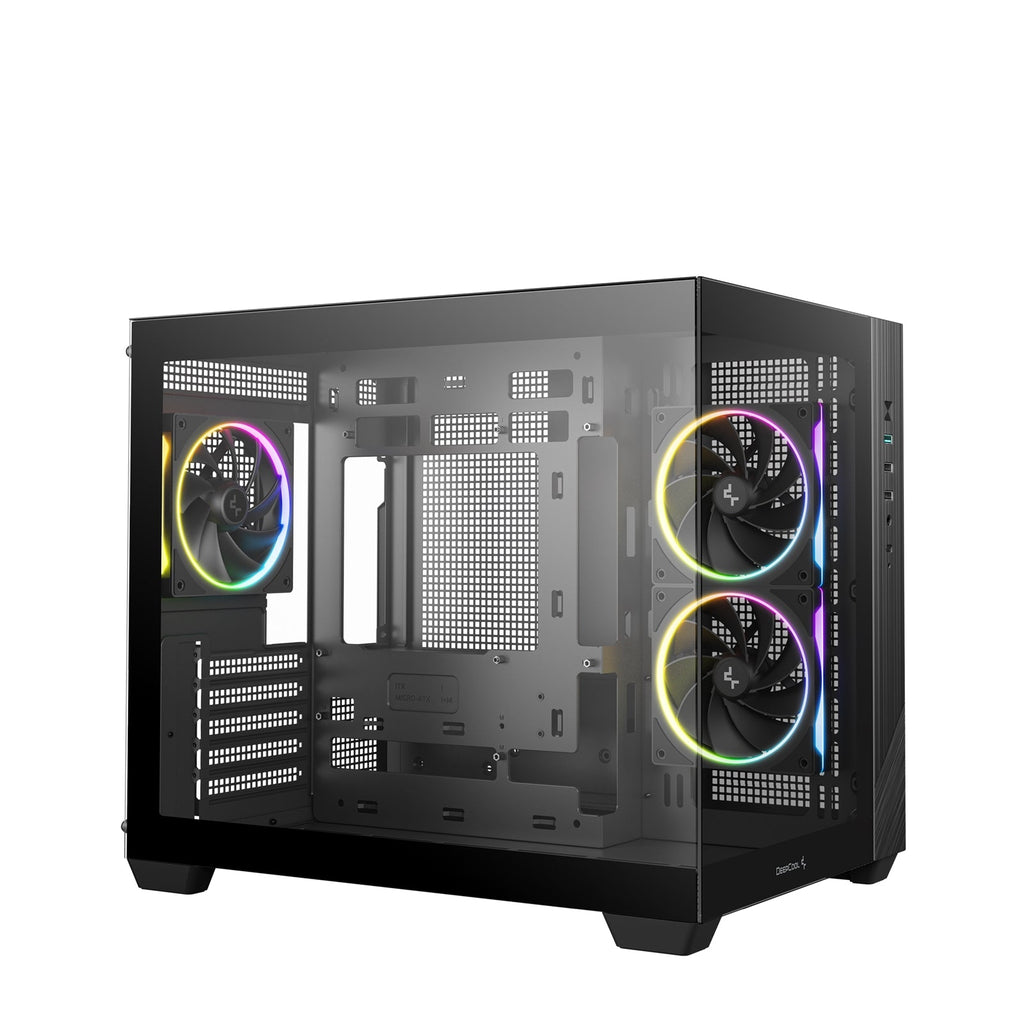 DeepCool CG330 3F ARGB Black Dual-Chamber Micro-ATX Tower Case