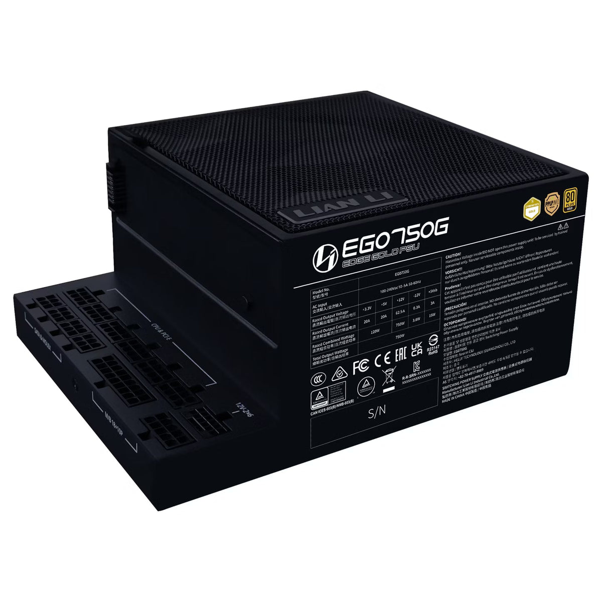 750W Lian Li Edge ATX 3.1 Gold Modular PSU Black