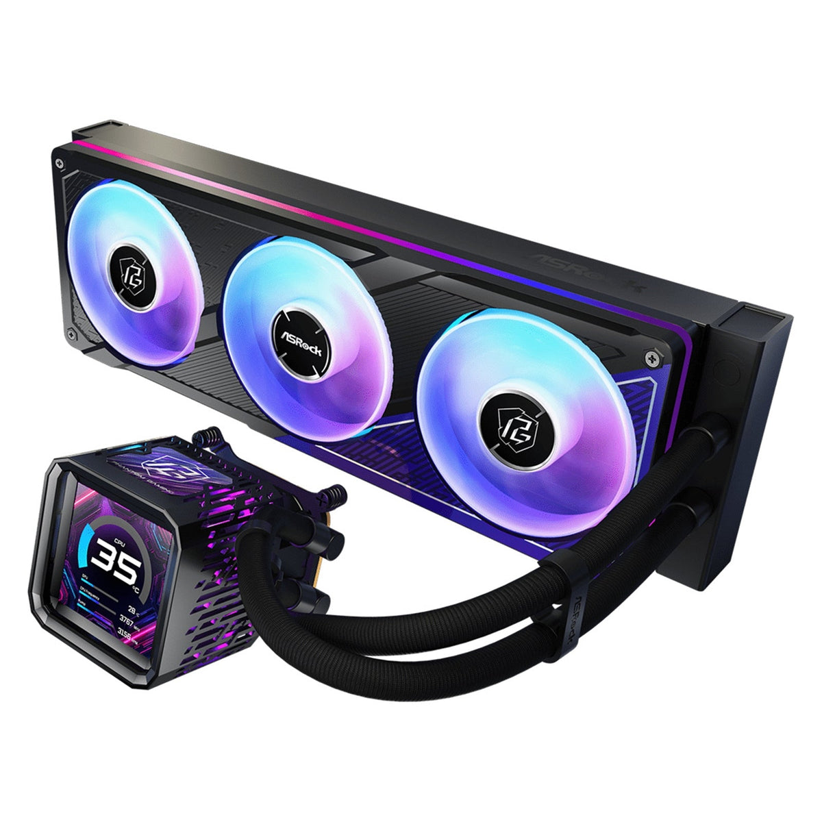 ASRock Phantom Gaming 360mm LCD AIO Liquid Cooler