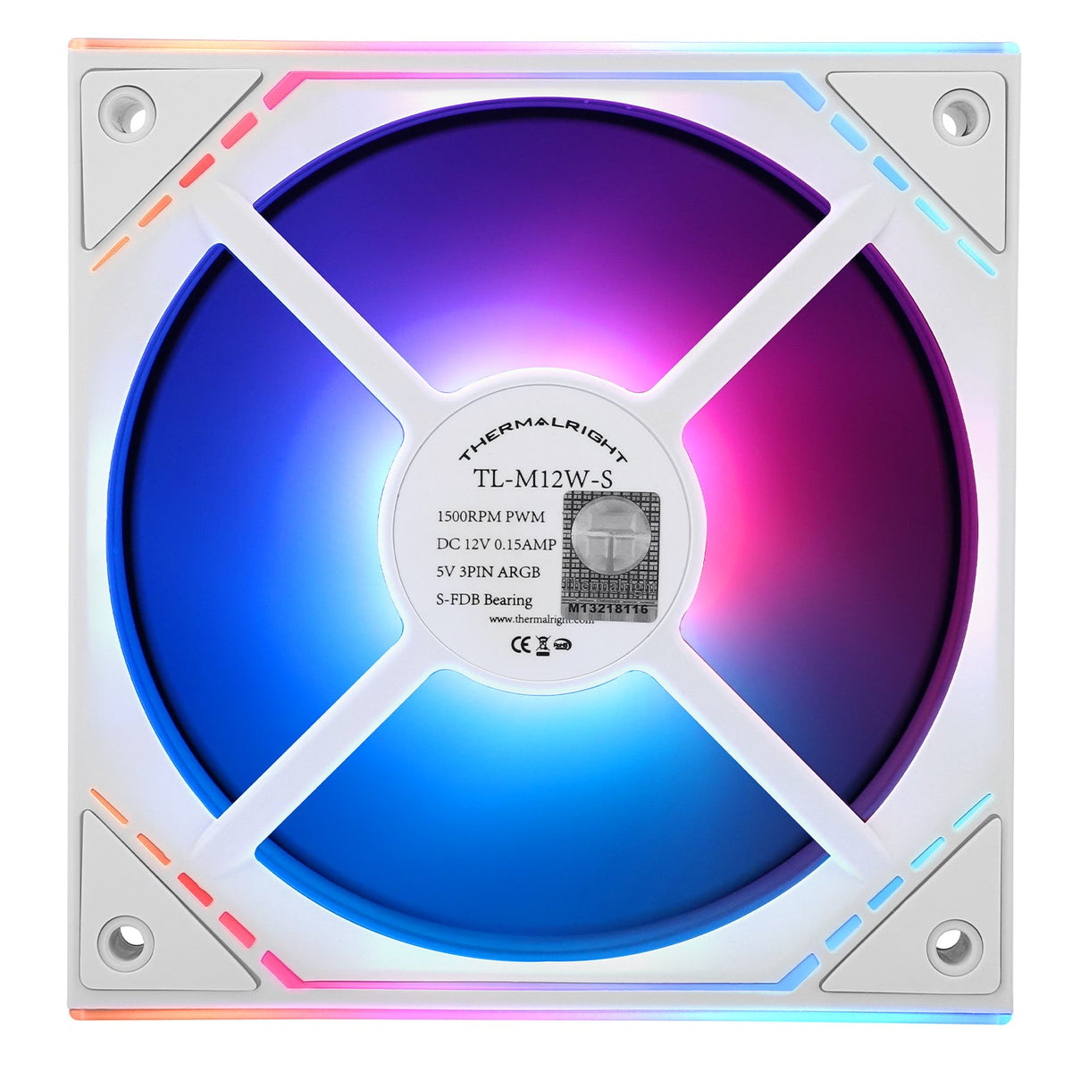 Thermalright TL-M12W-S White A-RGB 120mm PWM Fan