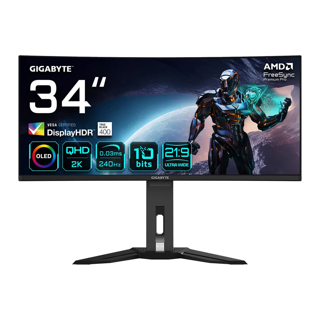 34" Gigabyte MO34WQC2 QD-OLED QHD 240HZ Ultrawide Monitor