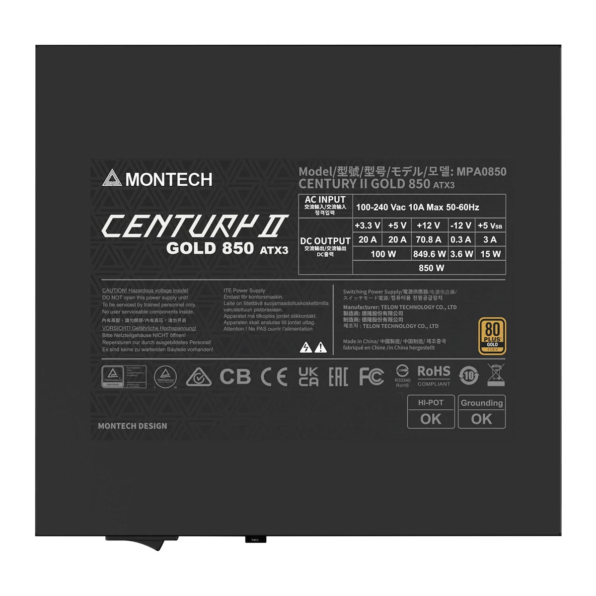 850W Montech Century II ATX 3.1 Gold Modular PSU