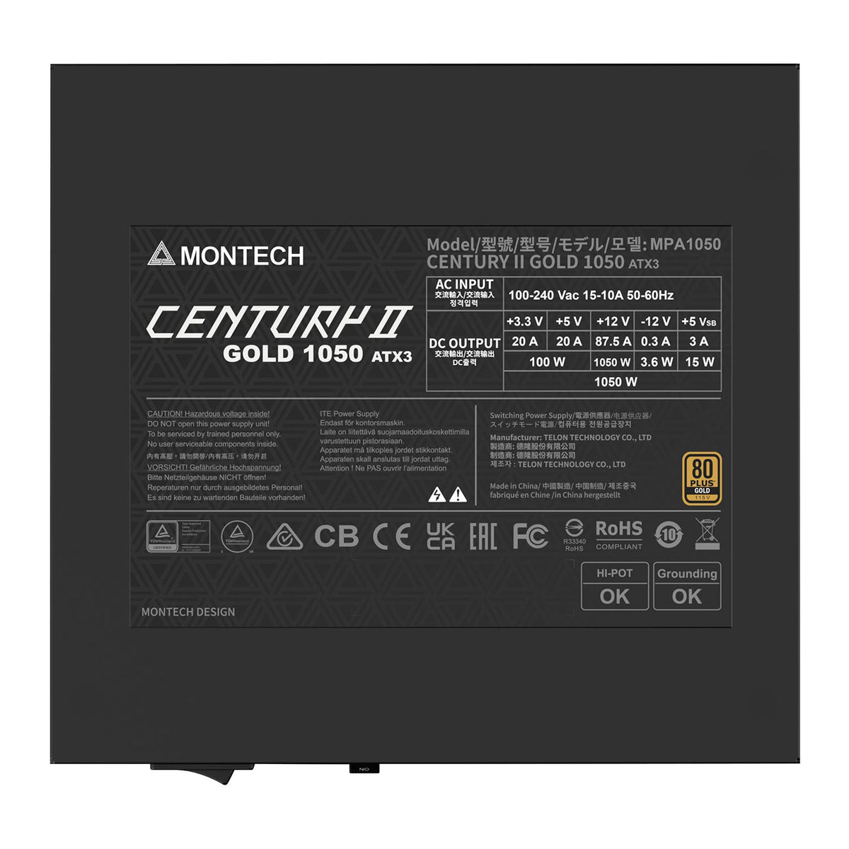 1050W Montech Century II ATX 3.1 Gold Modular PSU