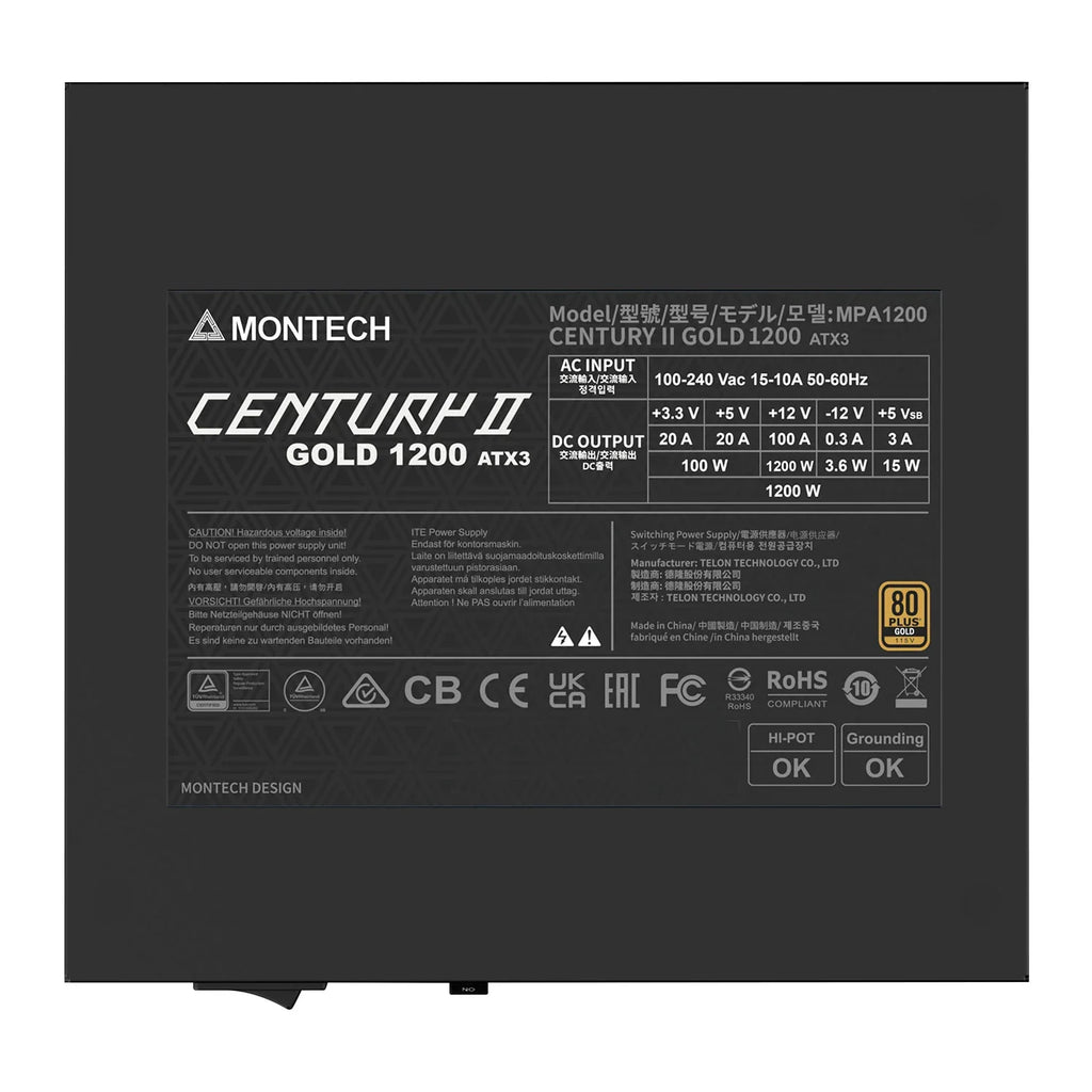 1200W Montech Century II ATX 3.1 Gold Modular PSU