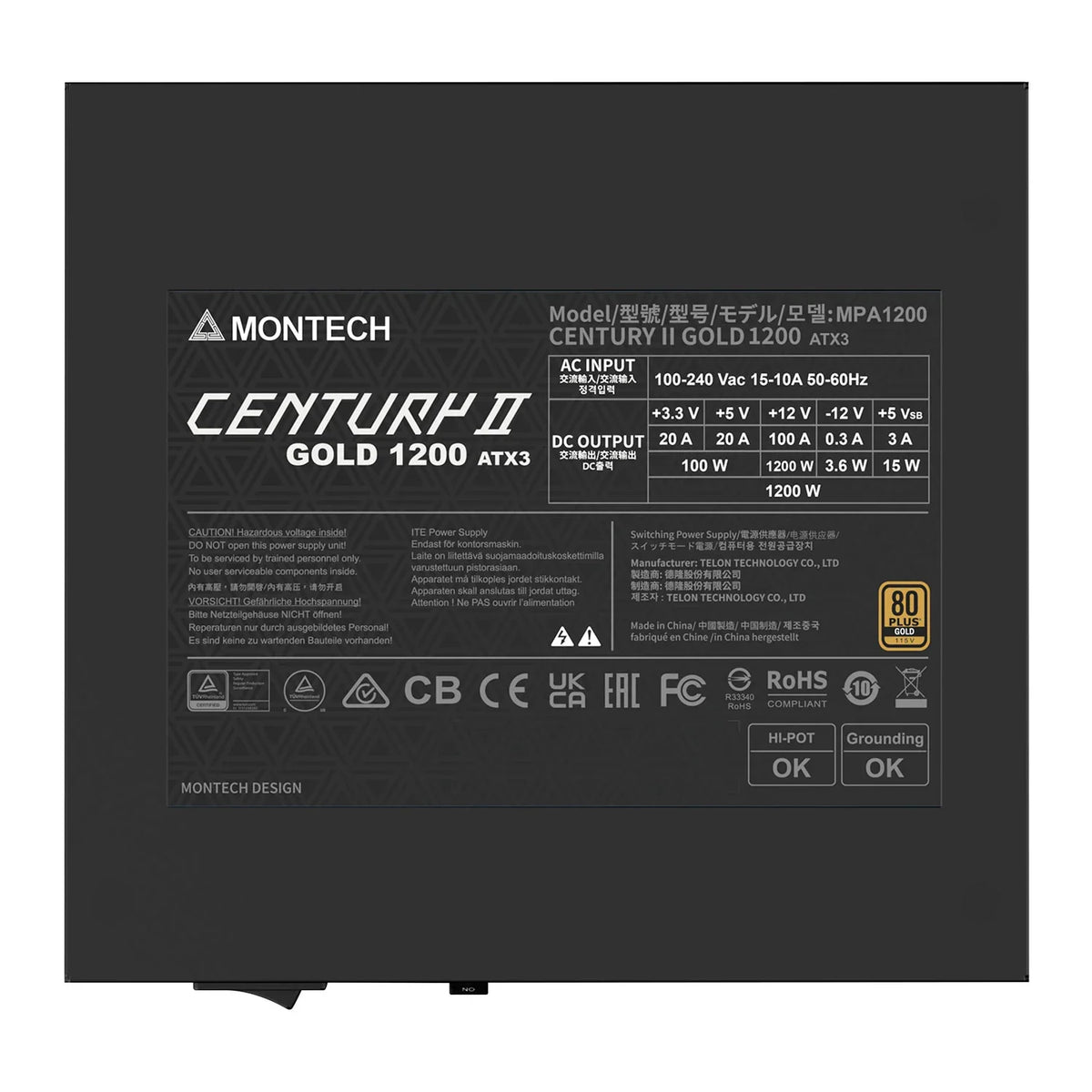 1200W Montech Century II ATX 3.1 Gold Modular PSU