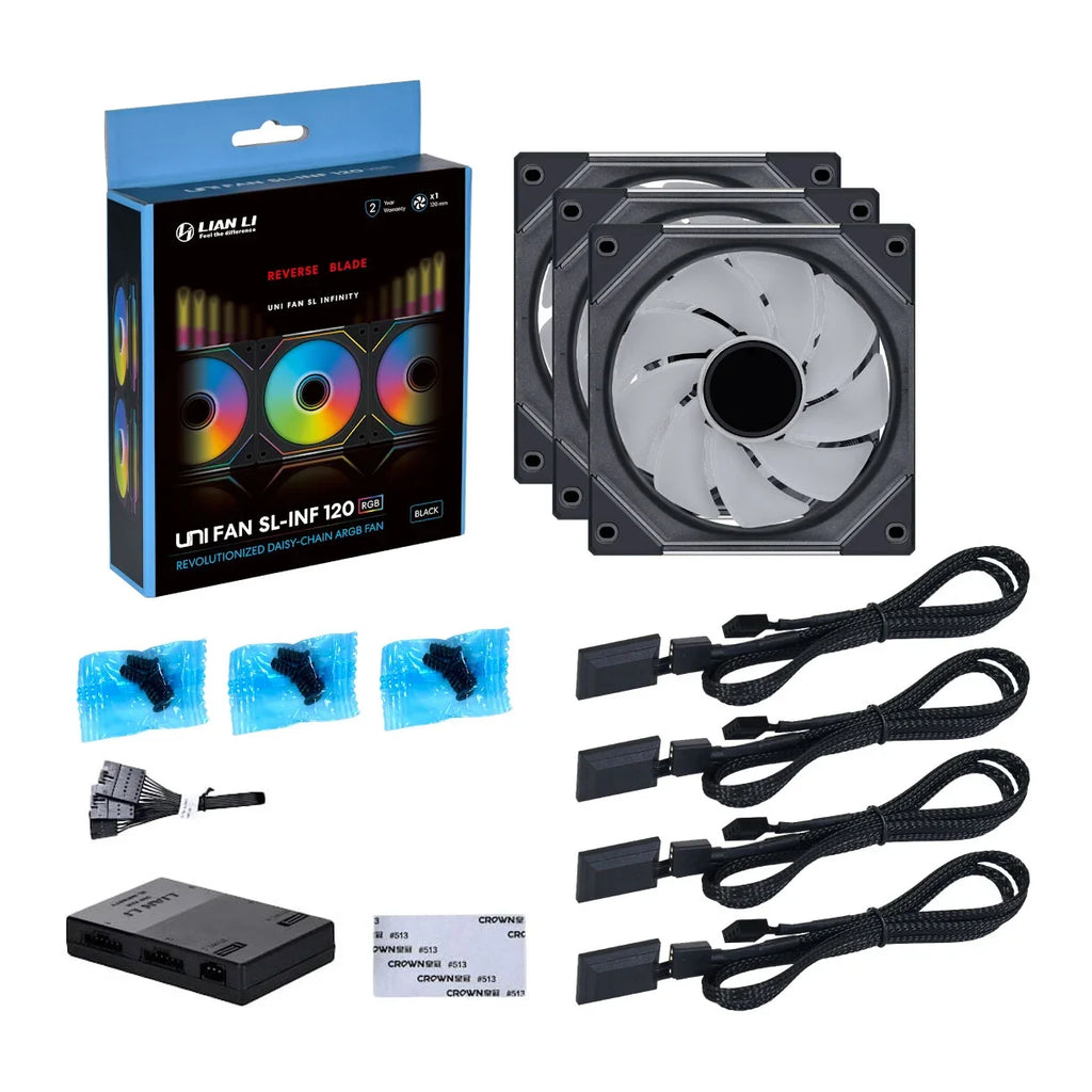 Lian-Li UNI FAN SL120 INF Reverse Blade A-RGB Black 120mm Triple Pack