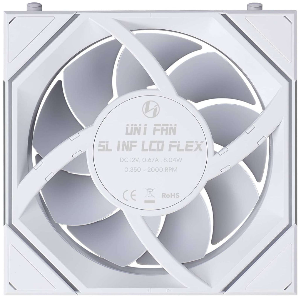 Lian Li UNI FAN SLINF LCD FLEX 120mm Triple Fan Pack - White