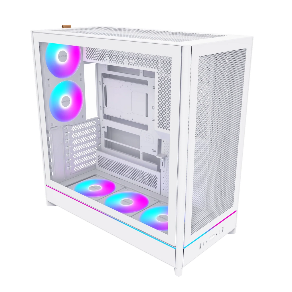 Montech HS01 PRO ARGB Reversible White ATX Case