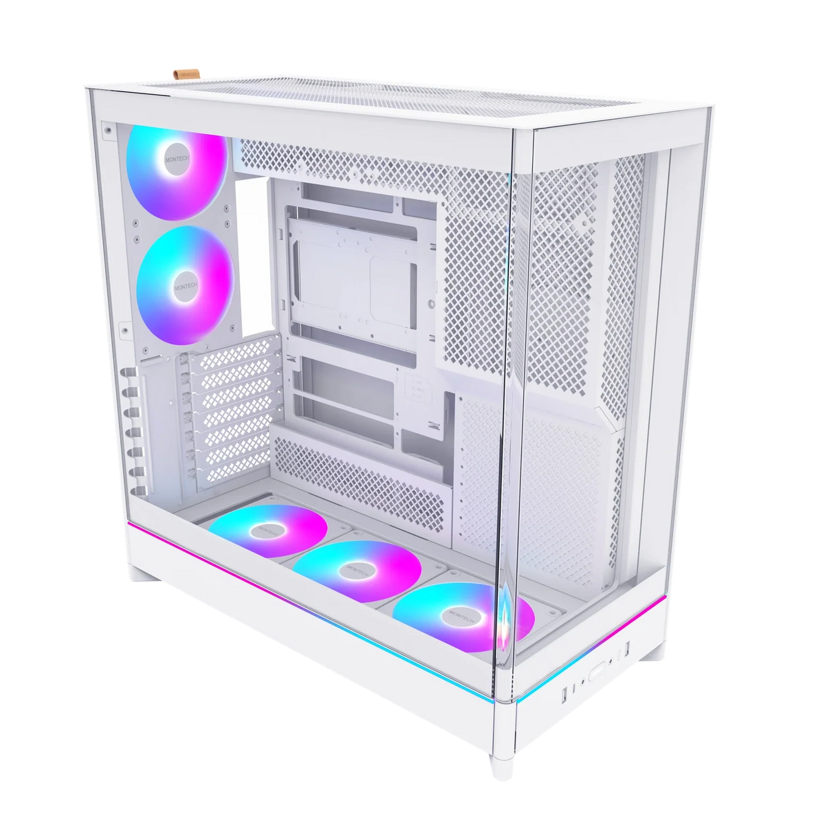 Montech HS02 PRO ARGB Reversible White ATX Case