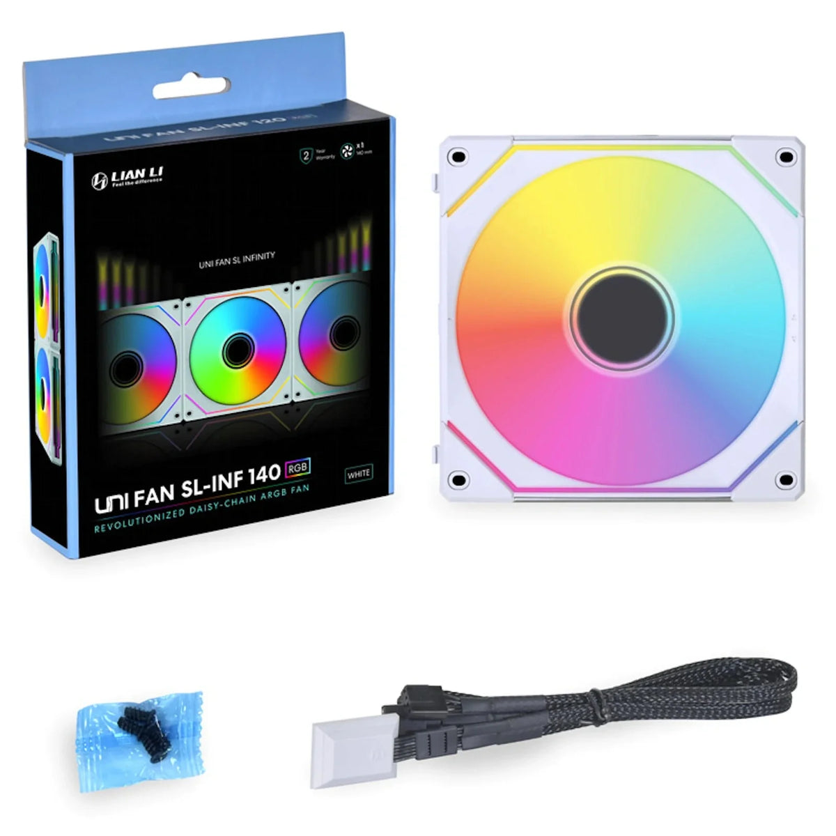 Lian-Li UNI FAN SL140 INF Addressable RGB White 140mm Fan