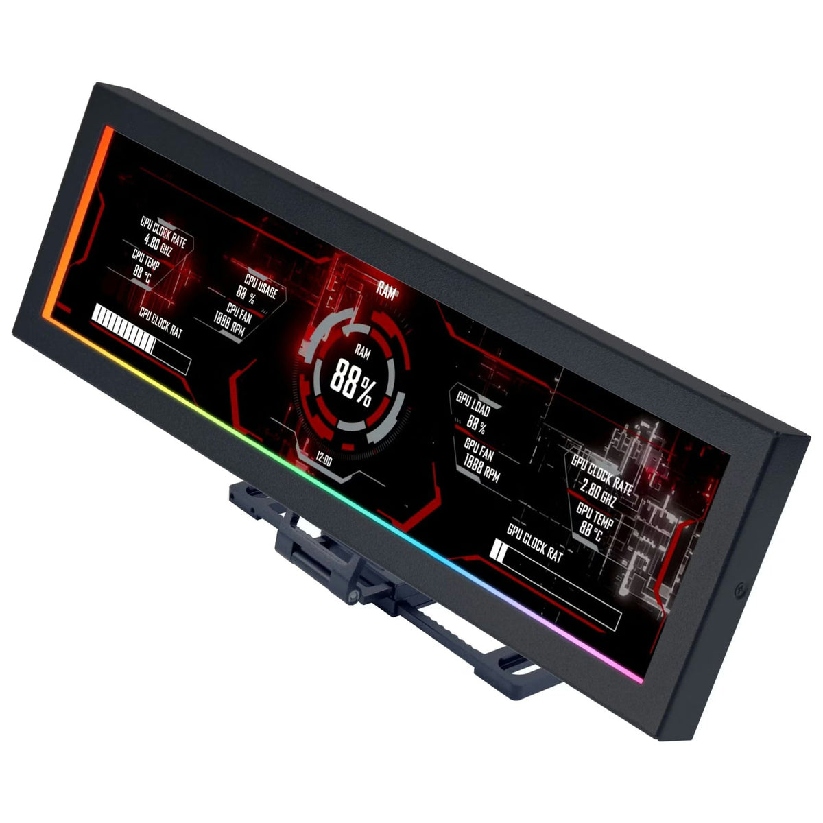Lian Li 8.8" Screen with Universal Mount LCD Black Display