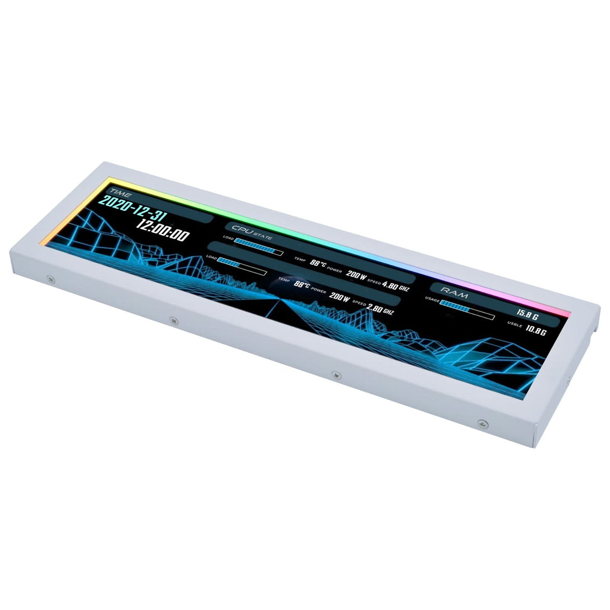 Lian Li 8.8" Screen with Universal Mount LCD White Display