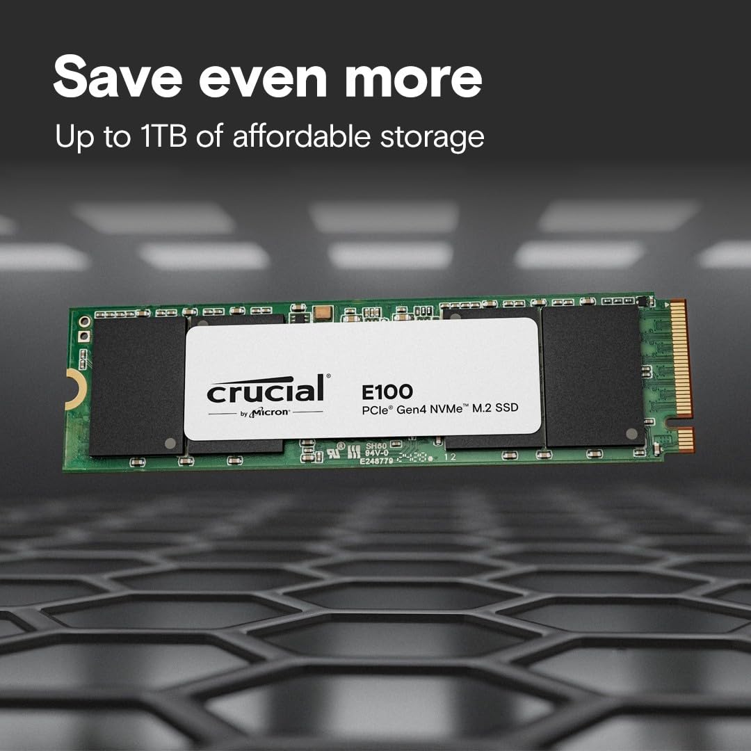 1TB Crucial E100 PCIe 4.0 NVMe M.2 SSD