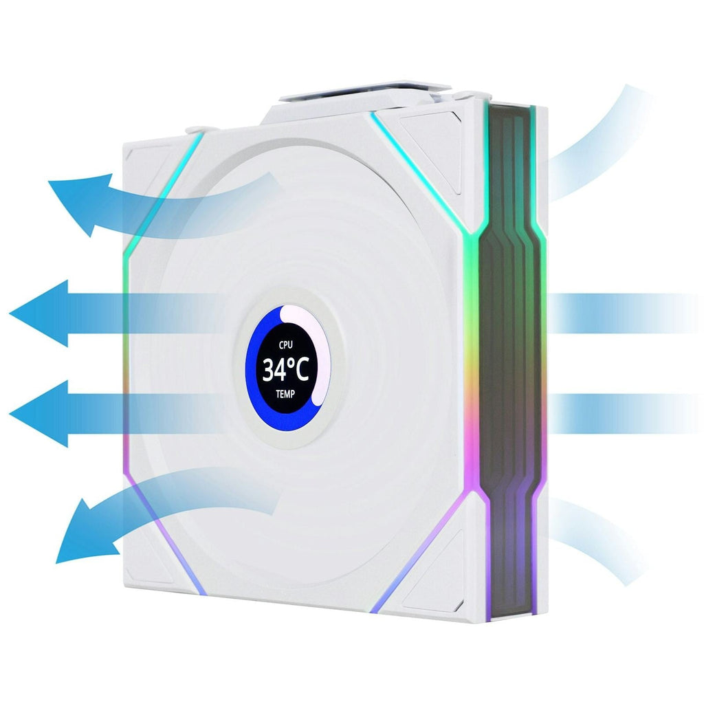 Lian-Li UNI FAN TL120 LCD Wireless Reverse ARGB White 120mm Triple Pack