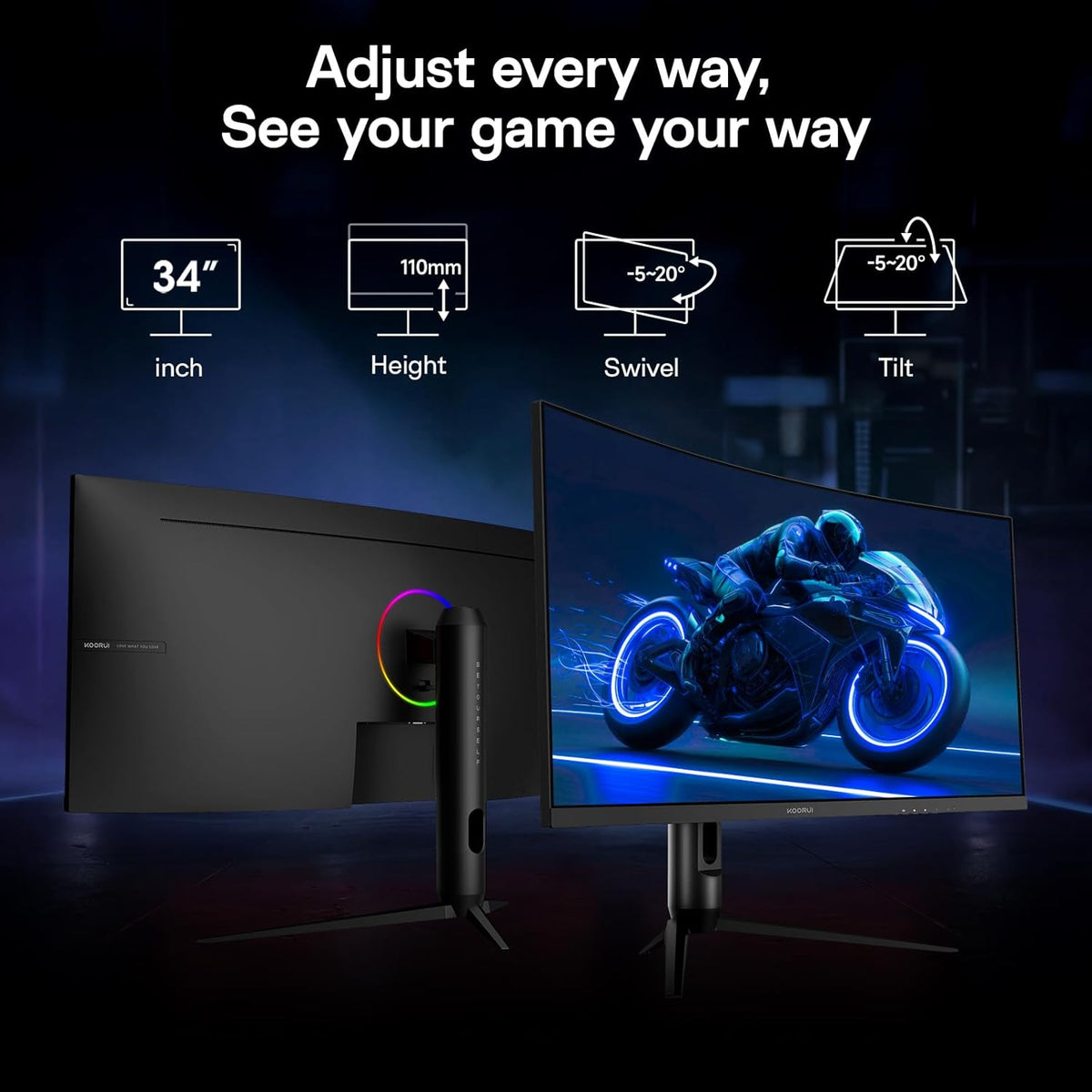 Koorui G3441XC 34" UWQHD 240Hz VA Monitor