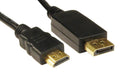 1MTR DISPLAYPORT M - HDMI M CABLE BLACK