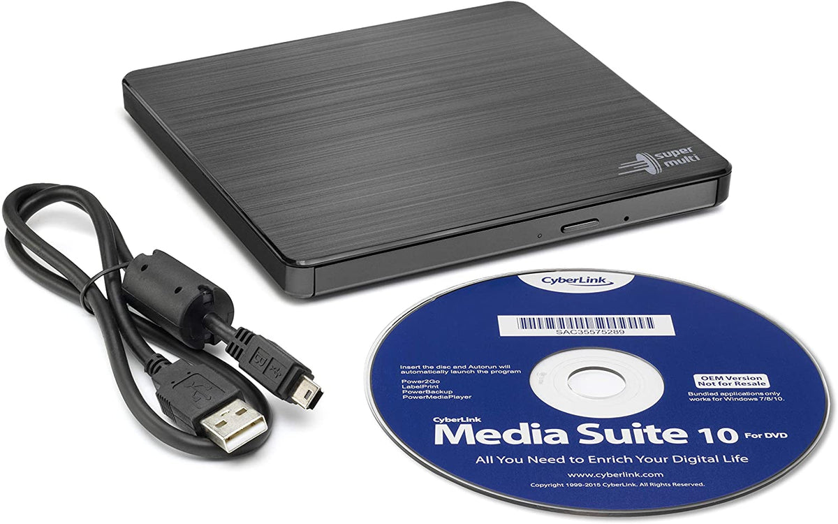 Hitachi-LG GP60NB60 8x DVD-RW USB 2.0 Black Slim External Optical Drive