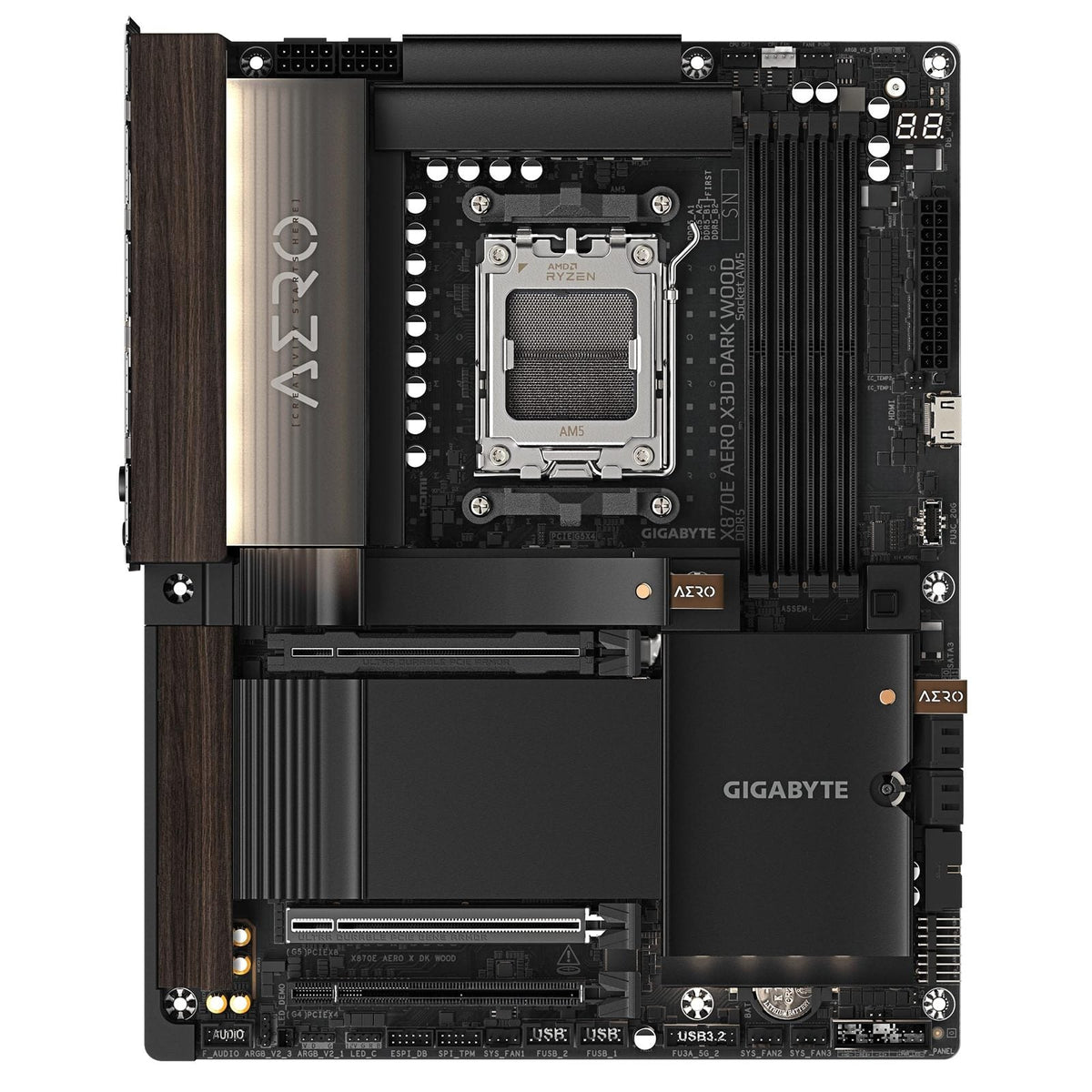 Gigabyte AERO X870E X3D DARK WOOD WIFI7 ATX AM5 Motherboard